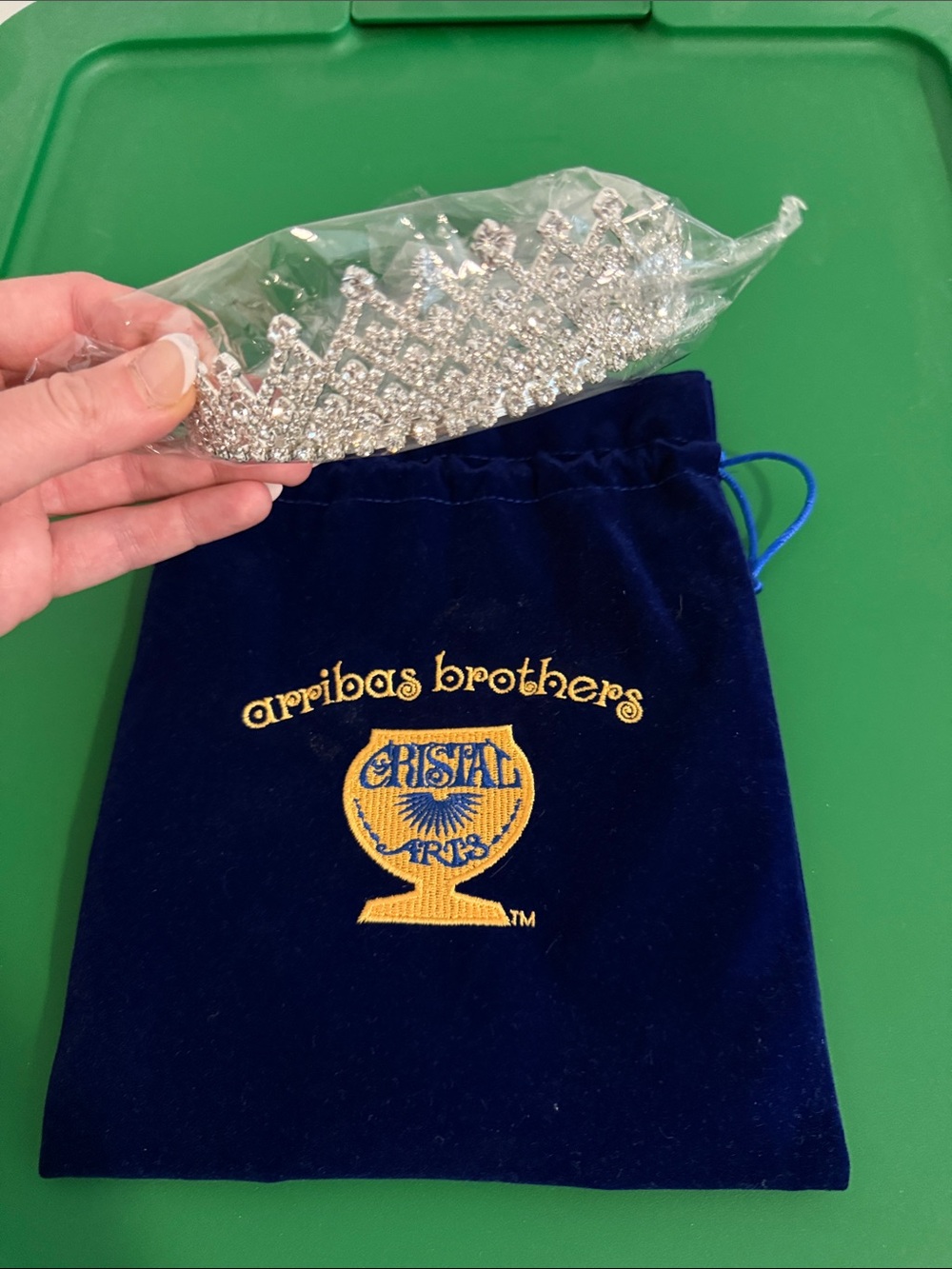 Crystal Tiara with Arribas Brothers Velvet Pouch - Silver